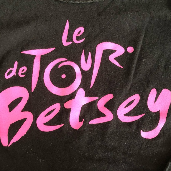 Betsey Johnson Logo Top, Cotton, Black with Pink Letters - Picture 3 of 6